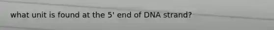 what unit is found at the 5' end of DNA strand?