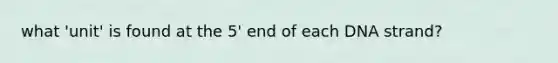 what 'unit' is found at the 5' end of each DNA strand?