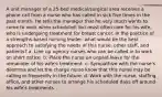 A unit manager of a 25-bed medical/surgical area receives a phone call from a nurse who has called in sick five times in the past month. He tells the manager that he very much wants to come to work when scheduled, but must often care for his wife, who is undergoing treatment for breast cancer. In the practice of a strengths-based nursing leader, what would be the best approach to satisfying the needs of this nurse, other staff, and patients? a. Line up agency nurses who can be called in to work on short notice. b. Place the nurse on unpaid leave for the remainder of his wife's treatment. c. Sympathize with the nurse's dilemma and let the charge nurse know that this nurse may be calling in frequently in the future. d. Work with the nurse, staffing office, and other nurses to arrange his scheduled days off around his wife's treatments