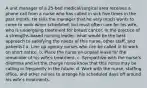 A unit manager of a 25-bed medical/surgical area receives a phone call from a nurse who has called in sick five times in the past month. He tells the manager that he very much wants to come to work when scheduled, but must often care for his wife, who is undergoing treatment for breast cancer. In the practice of a strengths-based nursing leader, what would be the best approach to satisfying the needs of this nurse, other staff, and patients? a. Line up agency nurses who can be called in to work on short notice. b. Place the nurse on unpaid leave for the remainder of his wife's treatment. c. Sympathize with the nurse's dilemma and let the charge nurse know that this nurse may be calling in frequently in the future. d. Work with the nurse, staffing office, and other nurses to arrange his scheduled days off around his wife's treatments.