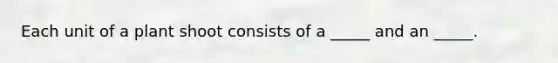Each unit of a plant shoot consists of a _____ and an _____.