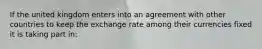 If the united kingdom enters into an agreement with other countries to keep the exchange rate among their currencies fixed it is taking part in: