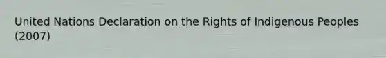 United Nations Declaration on the Rights of Indigenous Peoples (2007)