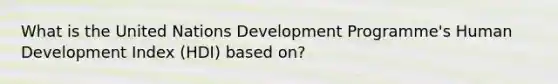 What is the United Nations Development Programme's Human Development Index (HDI) based on?