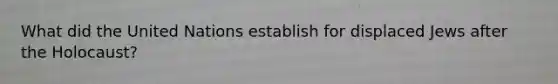 What did the United Nations establish for displaced Jews after the Holocaust?