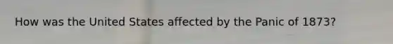 How was the United States affected by the Panic of 1873?