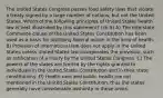 The United States Congress passes food safety laws that violate a treaty signed by a large number of nations, but not the United States. Which of the following principles of United States health law is best illustrated by this statement? (ch.5) A) The Interstate Commerce clause of the United States Constitution has been used as a basis for justifying federal action in the area of health. B) Provision of international law does not apply in the United States unless United States law incorporates the provision, such as ratification of a treaty by the United States Congress. C) The powers of the states are limited by the rights granted to individuals in the United States Constitution and in their state constitutions. D) Health care and public health are not mentioned in the United States Constitution, thus the states generally have considerable authority in these areas.