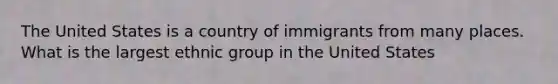 The United States is a country of immigrants from many places. What is the largest ethnic group in the United States