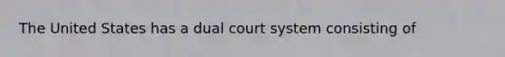 The United States has a dual court system consisting of