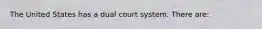 The United States has a dual court system. There are: