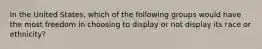 In the United States, which of the following groups would have the most freedom in choosing to display or not display its race or ethnicity?