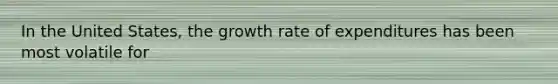 In the United States, the growth rate of expenditures has been most volatile for