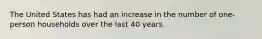 The United States has had an increase in the number of one-person households over the last 40 years.