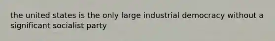 the united states is the only large industrial democracy without a significant socialist party