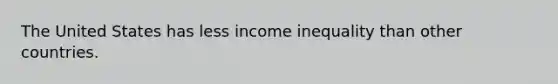 The United States has less income inequality than other countries.