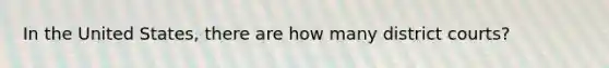 In the United States, there are how many district courts?