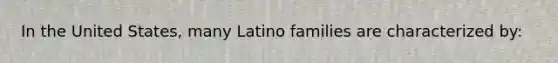 In the United States, many Latino families are characterized by: