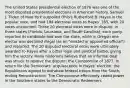 The United States presidential election of 1876 was one of the most disputed presidential elections in American history. Samuel J. Tilden of New York outpolled Ohio's Rutherford B. Hayes in the popular vote, and had 184 electoral votes to Hayes' 165, with 20 votes uncounted. These 20 electoral votes were in dispute: in three states (Florida, Louisiana, and South Carolina), each party reported its candidate had won the state, while in Oregon one elector was declared illegal (as an "elected or appointed official") and replaced. The 20 disputed electoral votes were ultimately awarded to Hayes after a bitter legal and political battle, giving him the victory. Many historians believe that an informal deal was struck to resolve the dispute: the Compromise of 1877. In return for the Democrats' acquiescence in Hayes' election, the Republicans agreed to withdraw federal troops from the South, ending Reconstruction. The Compromise effectively ceded power in the Southern states to the Democratic Redeemers