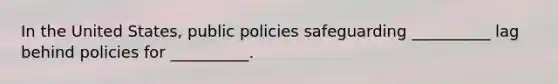 In the United States, public policies safeguarding __________ lag behind policies for __________.