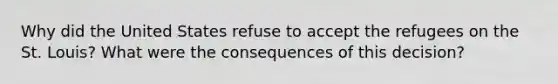 Why did the United States refuse to accept the refugees on the St. Louis? What were the consequences of this decision?