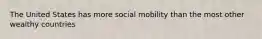 The United States has more social mobility than the most other wealthy countries