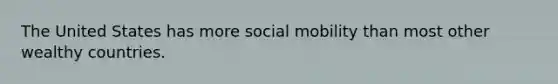 The United States has more social mobility than most other wealthy countries.