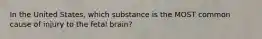 In the United States, which substance is the MOST common cause of injury to the fetal brain?