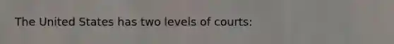 The United States has two levels of courts: