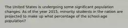 The United States is undergoing some significant population changes. As of the year 2015, minority students in the nation are projected to make up what percentage of the school-age population?