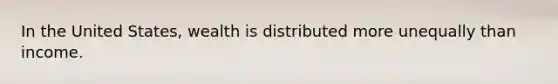 In the United States, wealth is distributed more unequally than income.