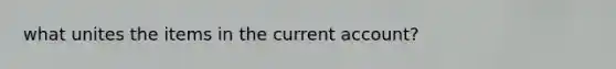 what unites the items in the current account?