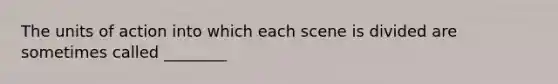 The units of action into which each scene is divided are sometimes called ________