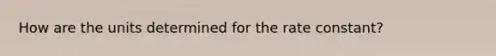 How are the units determined for the rate constant?