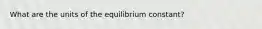 What are the units of the equilibrium constant?