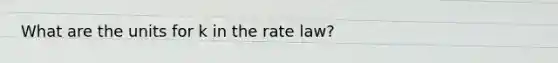 What are the units for k in the rate law?