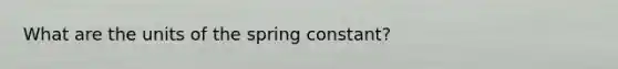 What are the units of the spring constant?