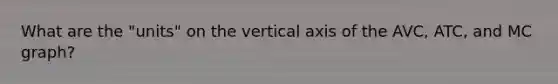 What are the "units" on the vertical axis of the AVC, ATC, and MC graph?