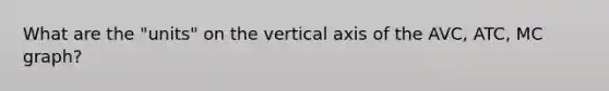 What are the "units" on the vertical axis of the AVC, ATC, MC graph?