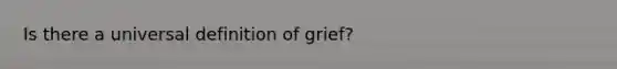 Is there a universal definition of grief?