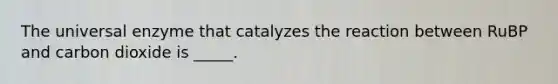 The universal enzyme that catalyzes the reaction between RuBP and carbon dioxide is _____.
