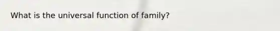 What is the universal function of family?