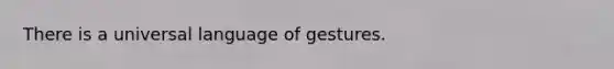 There is a universal language of gestures.