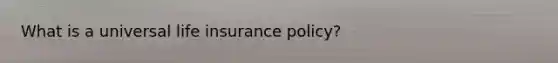 What is a universal life insurance policy?