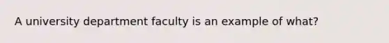 A university department faculty is an example of what?