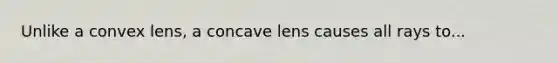 Unlike a convex lens, a concave lens causes all rays to...