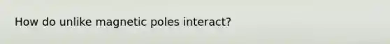 How do unlike magnetic poles interact?