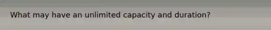 What may have an unlimited capacity and duration?