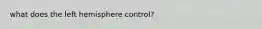 what does the left hemisphere control?