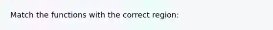 Match the functions with the correct region: