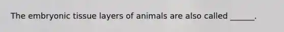 The embryonic tissue layers of animals are also called ______.